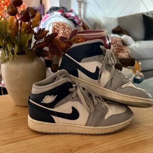 Navy and White High-Top Sneakers